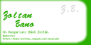 zoltan bano business card